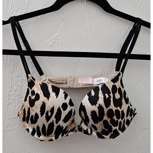 Vintage Victoria's Secret 2008 Very Sexy Leopard Print Push-Up Bra 34A Lingerie